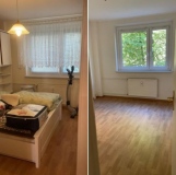 Wohnungsaufloesung-Berlin-Schlafzimmer-bett-Heimtrainer-3105-vorher-nachher