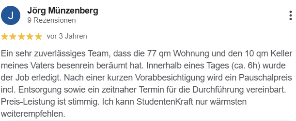 Bewertungen bewertung studentenkraft jörg